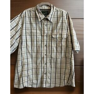 Woolrich Fishing Shirt Mens XL Plaid Short Sleeve Performance Hiking Outdoor